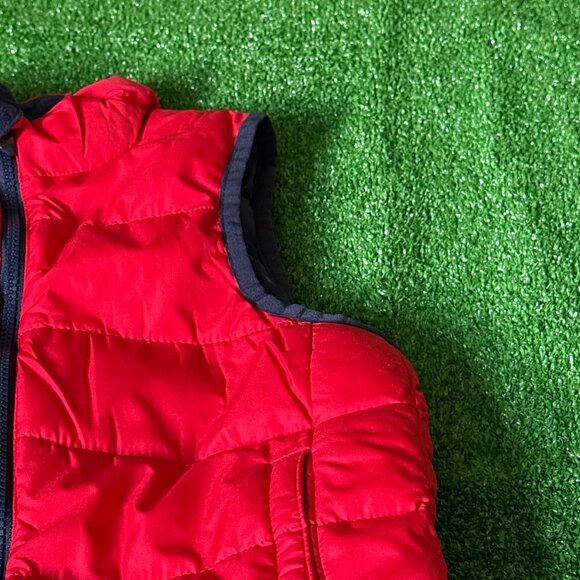GAP Kids Modern Red Puffer Zipper Iconic Logo Sleeveless Jacket Vest Size XS 4-5 - Picture 6 of 15